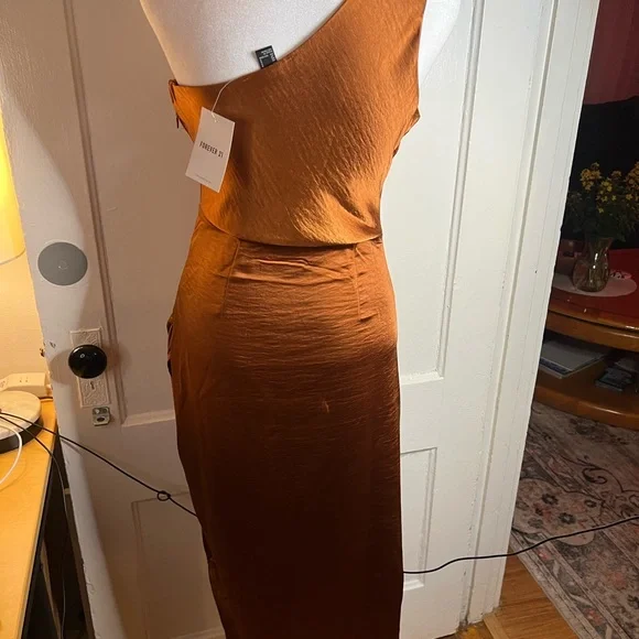 Forever 21 One-Shoulder Copper Dress - Picture 2 of 5